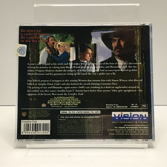 Louis L'Amour's Crossfire Trail Tom Selleck 2 Disc VCD Video CD Indonesia PAL - Picture 2 of 6